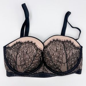 Victoria's Secret Very Sexy Nude & Black Lace Push-Up Bra